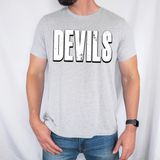 Devils Unisex Shadow Team Black and White DTF Print