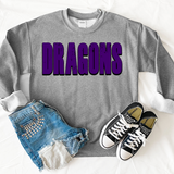Dragons Unisex Shadow Team Black and White DTF Print