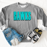 Hawks Unisex Shadow Team Black and White DTF Print