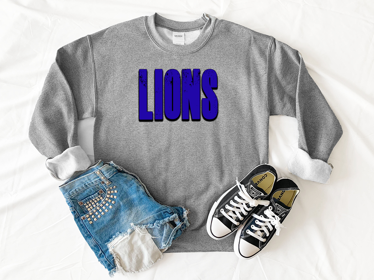 Lions Unisex Shadow Team Black and White DTF Print