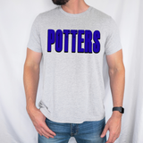 Potters Unisex Shadow Team Black and White DTF Print