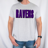 Ravens Unisex Shadow Team Black and White DTF Print