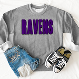 Ravens Unisex Shadow Team Black and White DTF Print