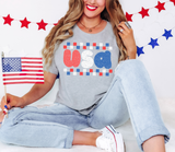 Distressed Checker USA DTF Print