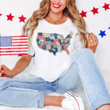 USA Map Patriotic Patch DTF Print