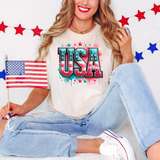 Watercolor USA DTF Print