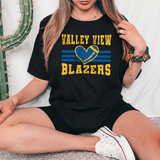 Valleyview Blazers Grunge Heart Football DTF Print