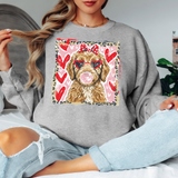 Valentine Golden Doodle Watercolor DTF Print