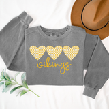 Vikings Checker Heart Trio DTF Print