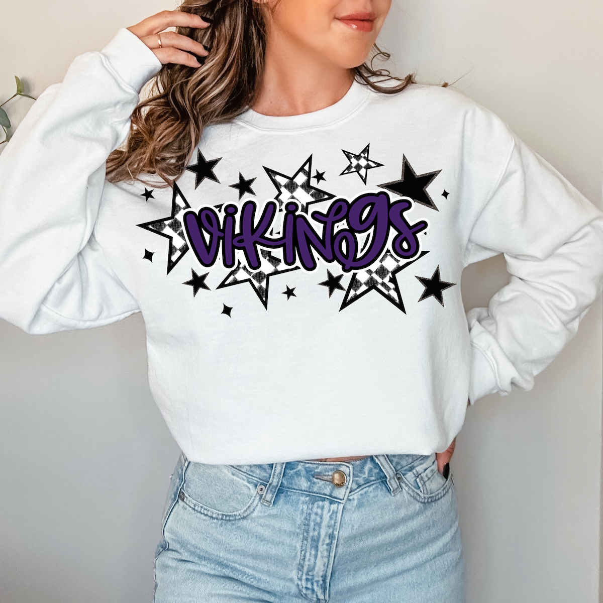 Vikings Retro Star DTF Print