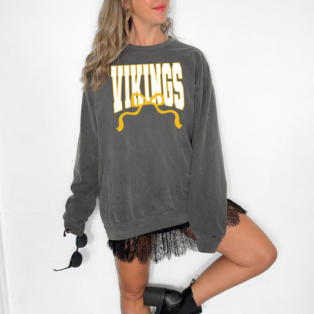 Vikings Team Arch with Bow DTF Print