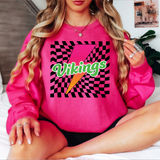Vikings Checker Leopard Bolt DTF Print