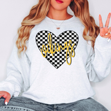 Vikings Retro Checker Heart DTF Print