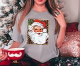 Vintage Santa Leopard Buffalo DTF Print