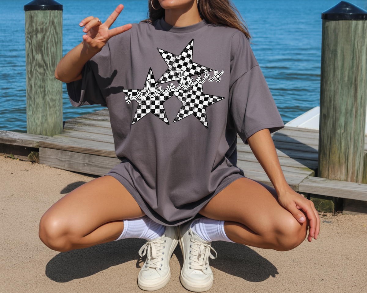 Volunteers Checker Star Trio DTF Print