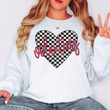Volunteers Retro Checker Heart DTF Print