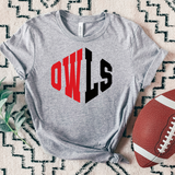 Owls Warped Two Color Game Day DTF Print