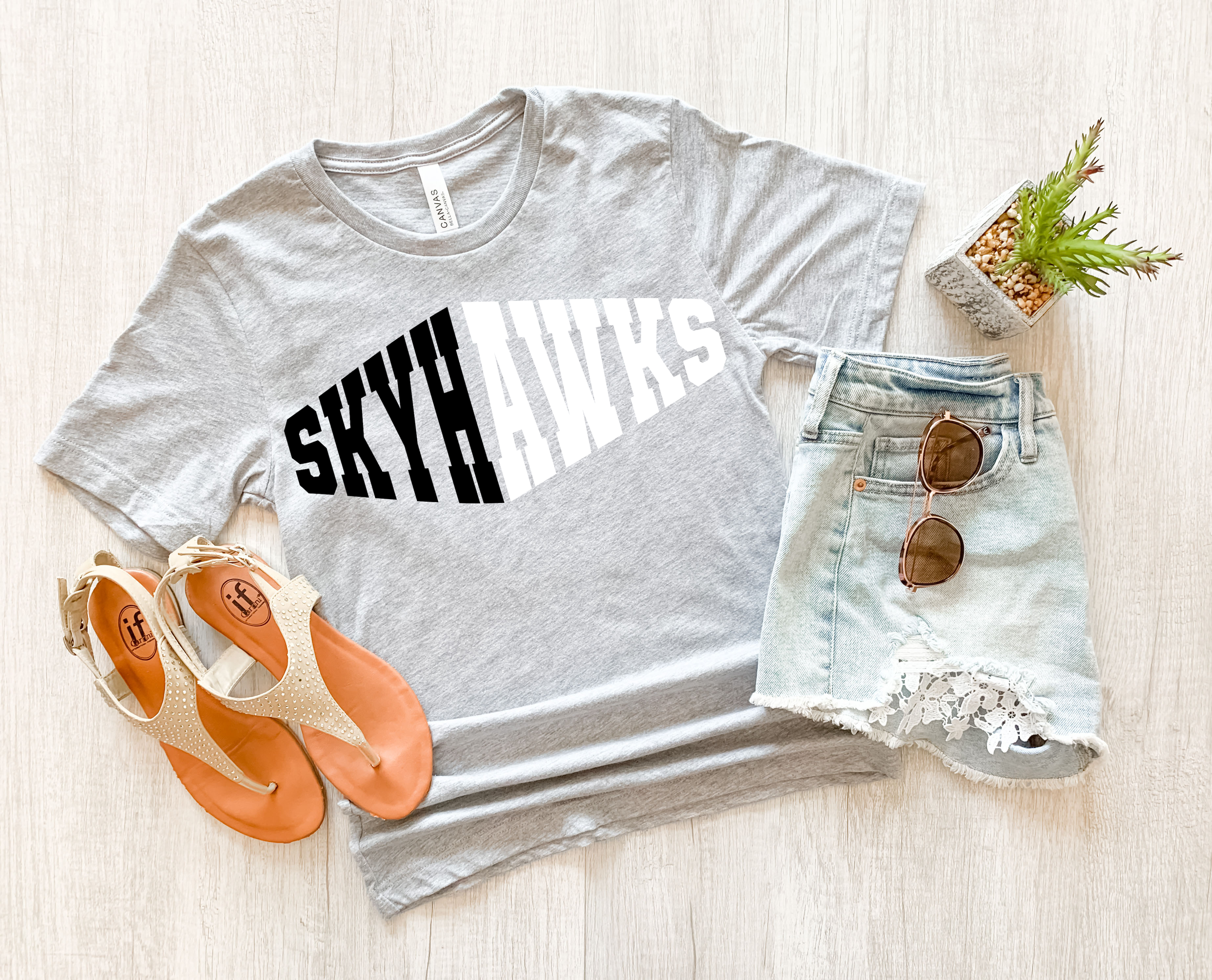 Skyhawks Warped Two Color Game Day DTF Print