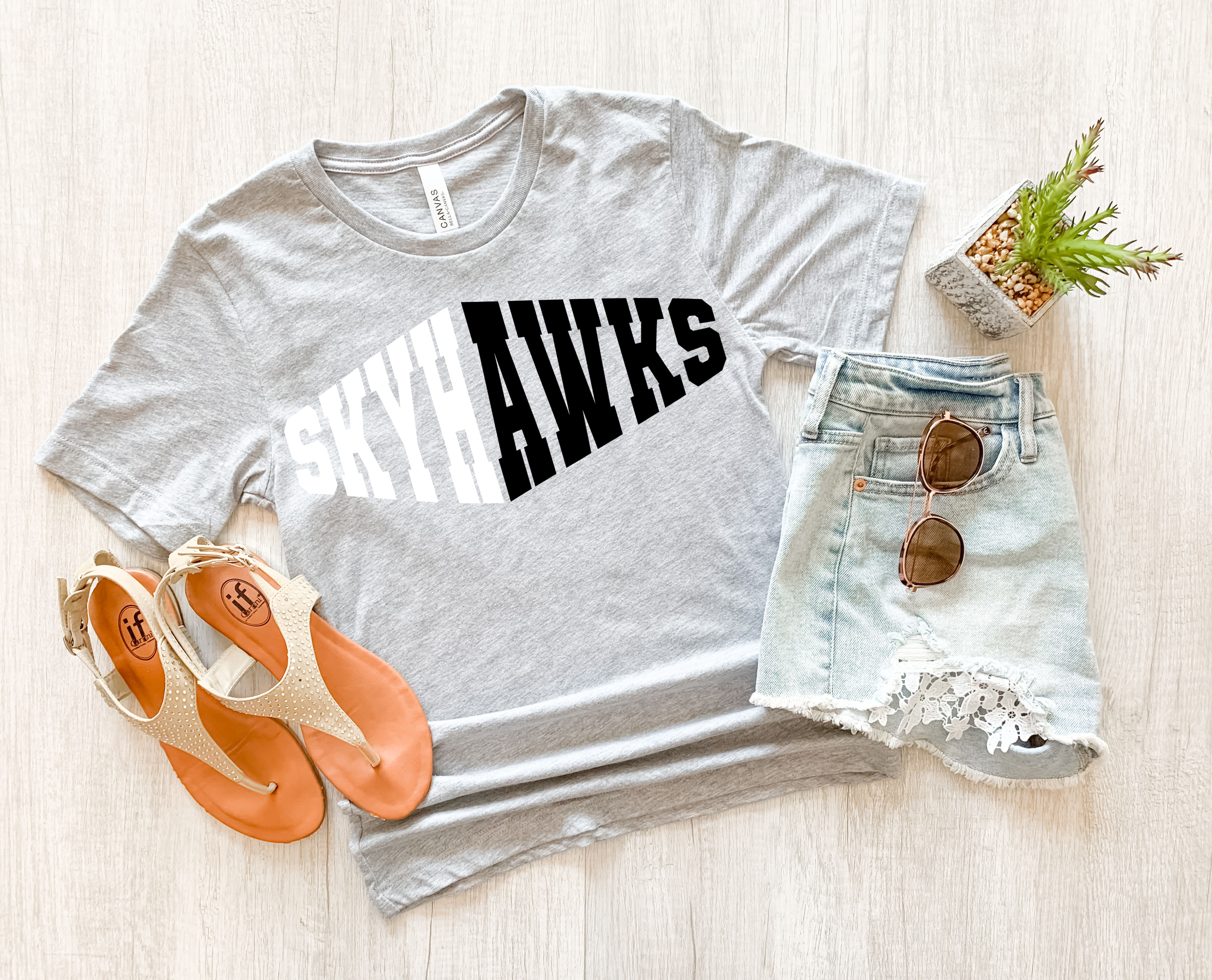 Skyhawks Warped Two Color Game Day DTF Print