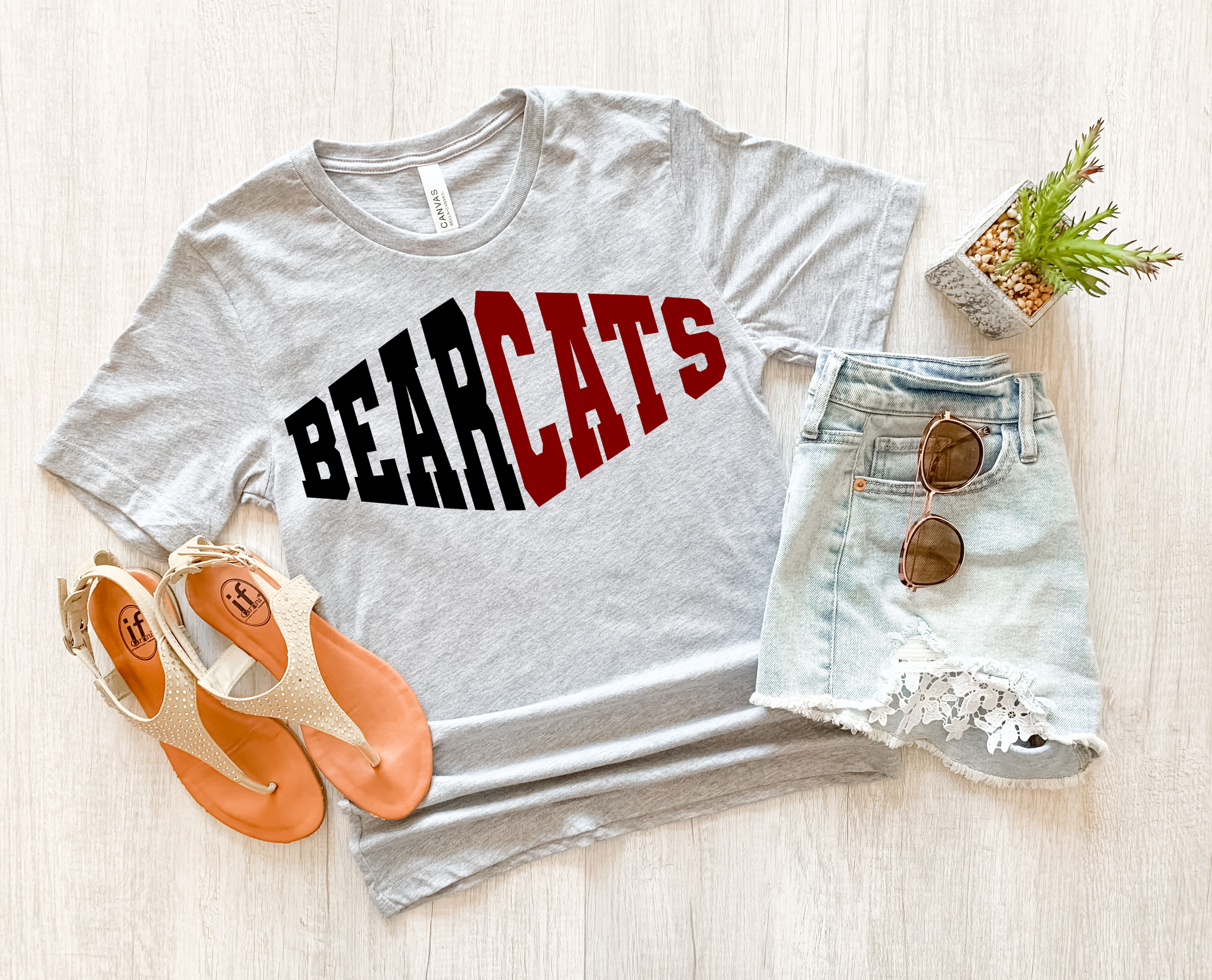 Bearcats Warped Two Color Game Day DTF Print