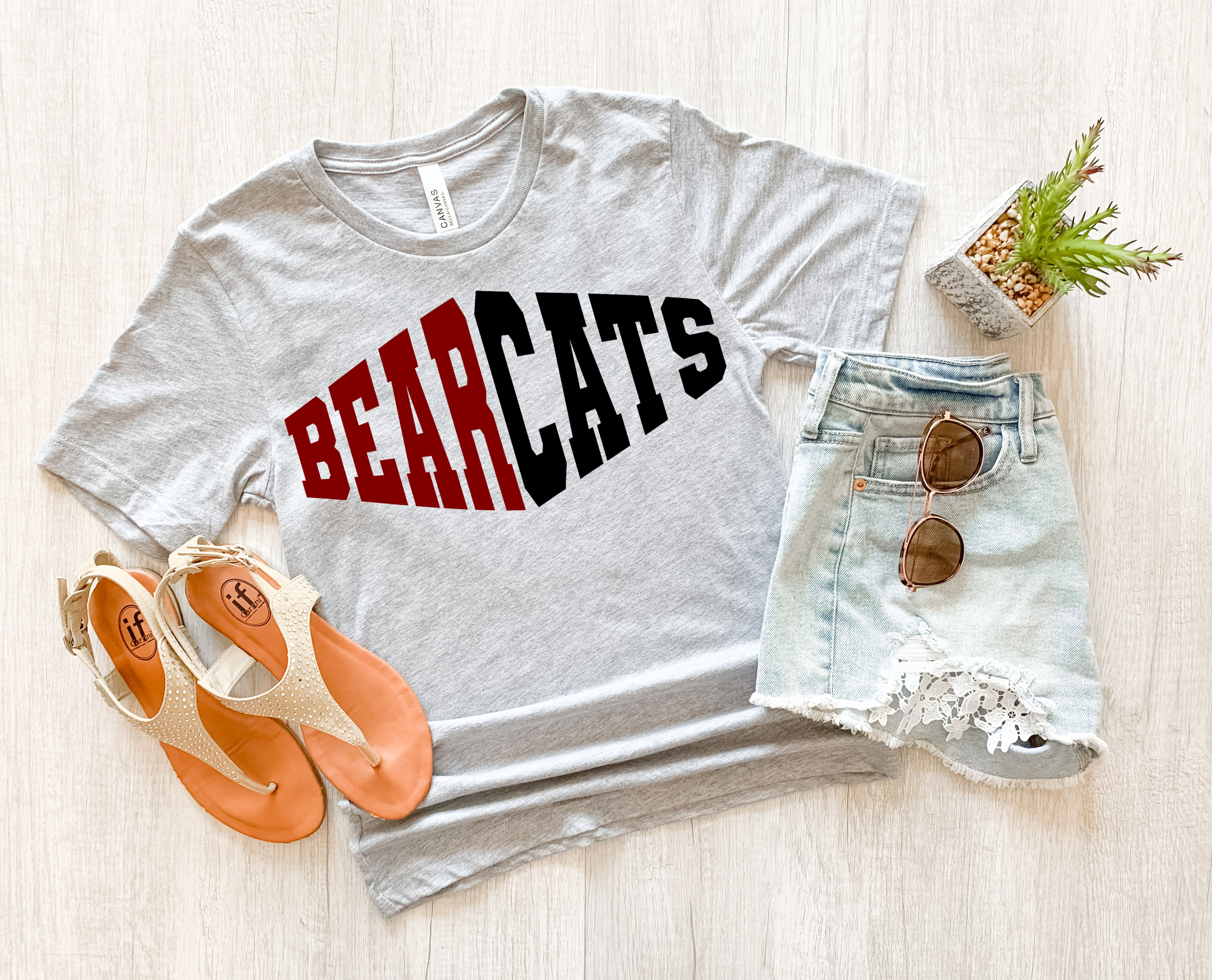Bearcats Warped Two Color Game Day DTF Print