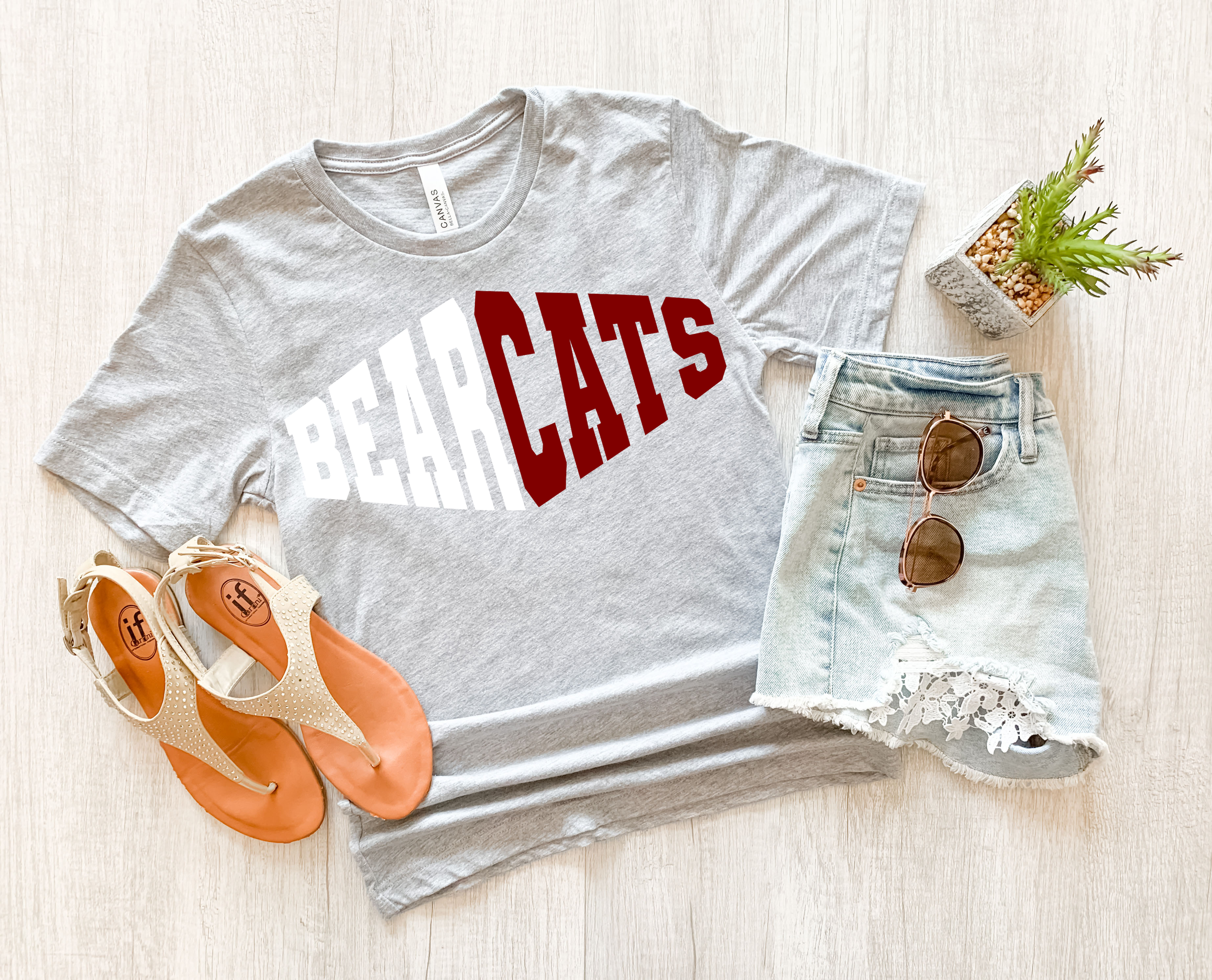 Bearcats Warped Two Color Game Day DTF Print