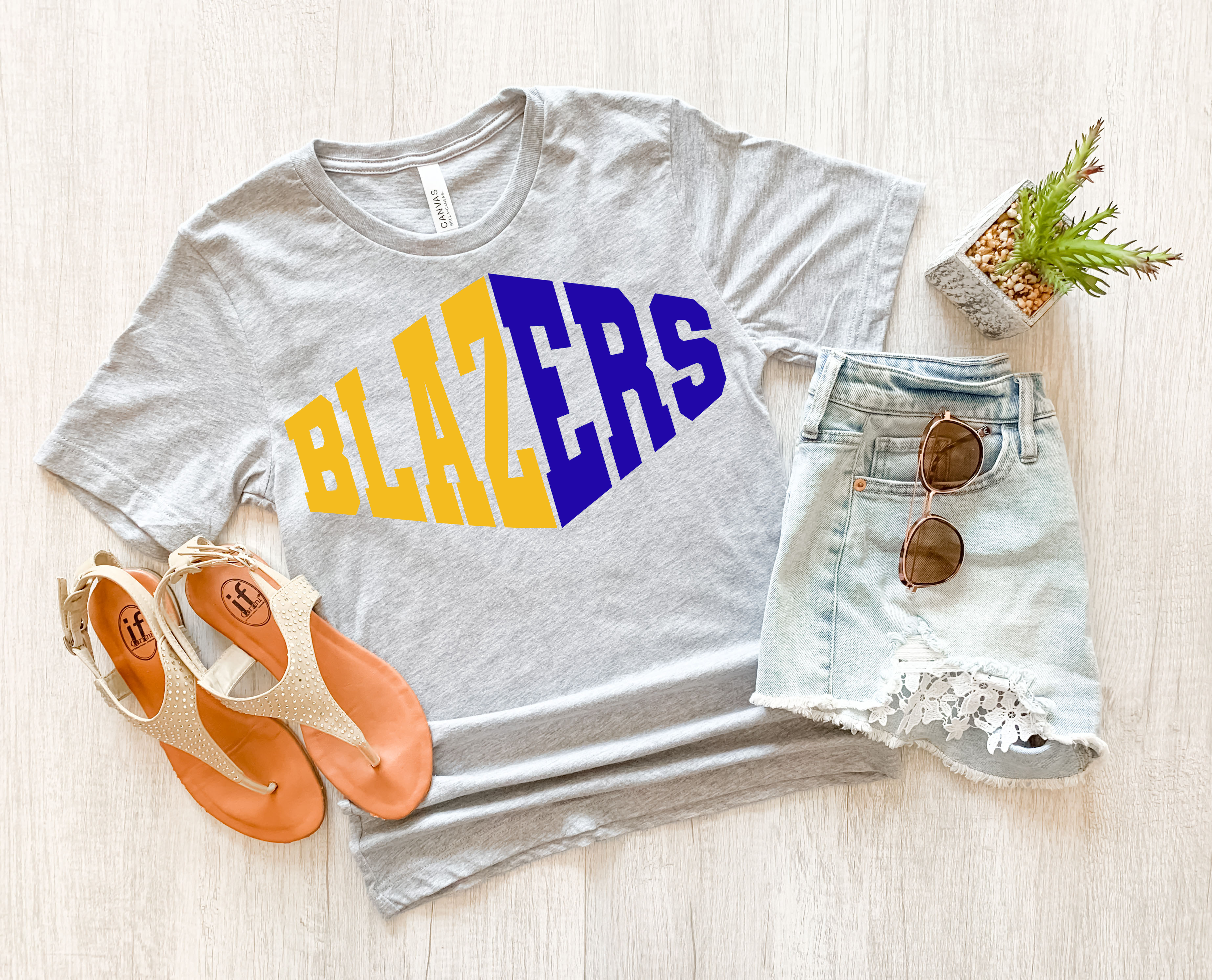 Blazers Warped Two Color Game Day DTF Print