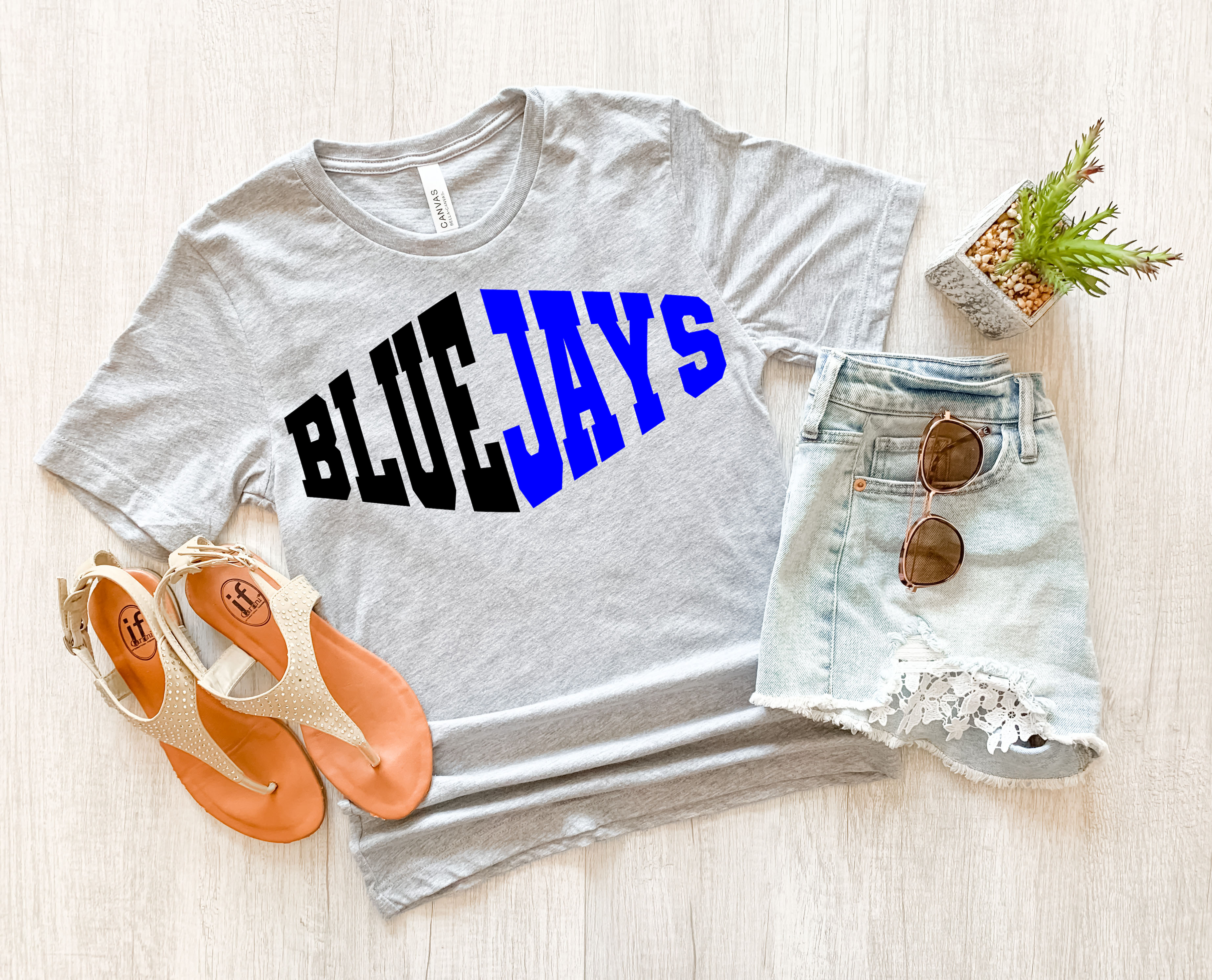 Bluejays Warped Two Color Game Day DTF Print