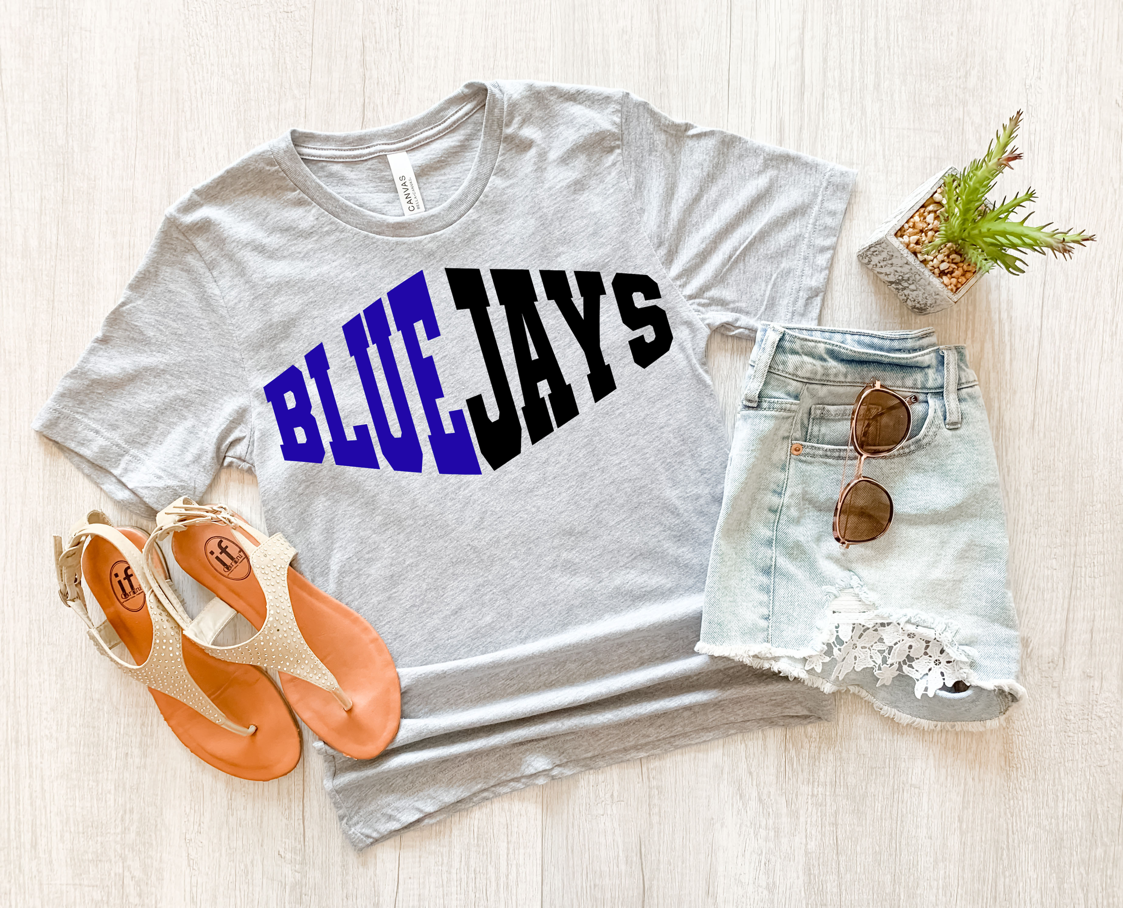 Bluejays Warped Two Color Game Day DTF Print