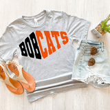 Bobcats Warped Two Color Game Day DTF Print