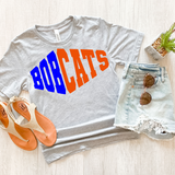 Bobcats Warped Two Color Game Day DTF Print