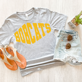 Bobcats Warped Two Color Game Day DTF Print