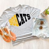 Bobcats Warped Two Color Game Day DTF Print