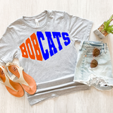 Bobcats Warped Two Color Game Day DTF Print