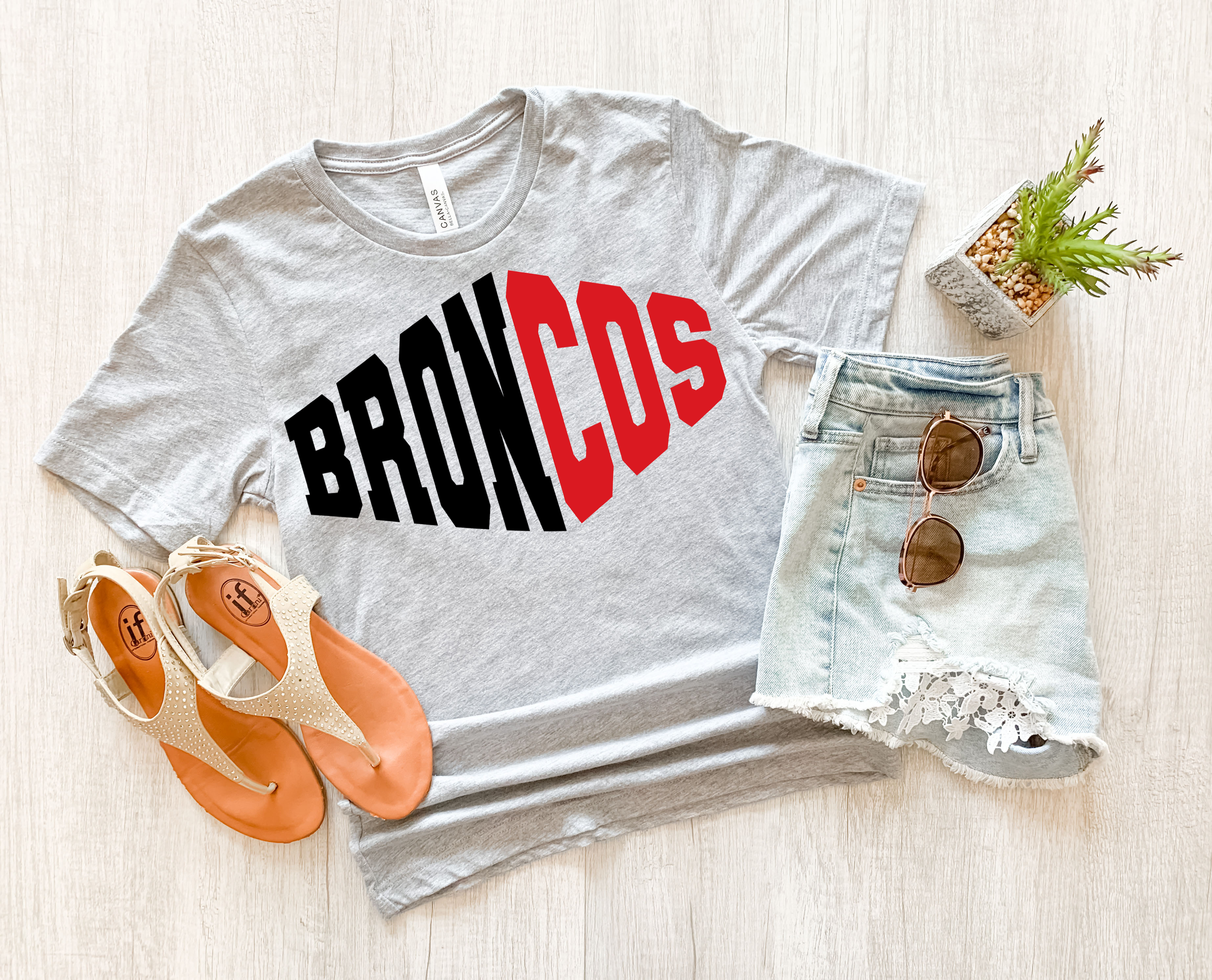 Broncos Warped Two Color Game Day DTF Print