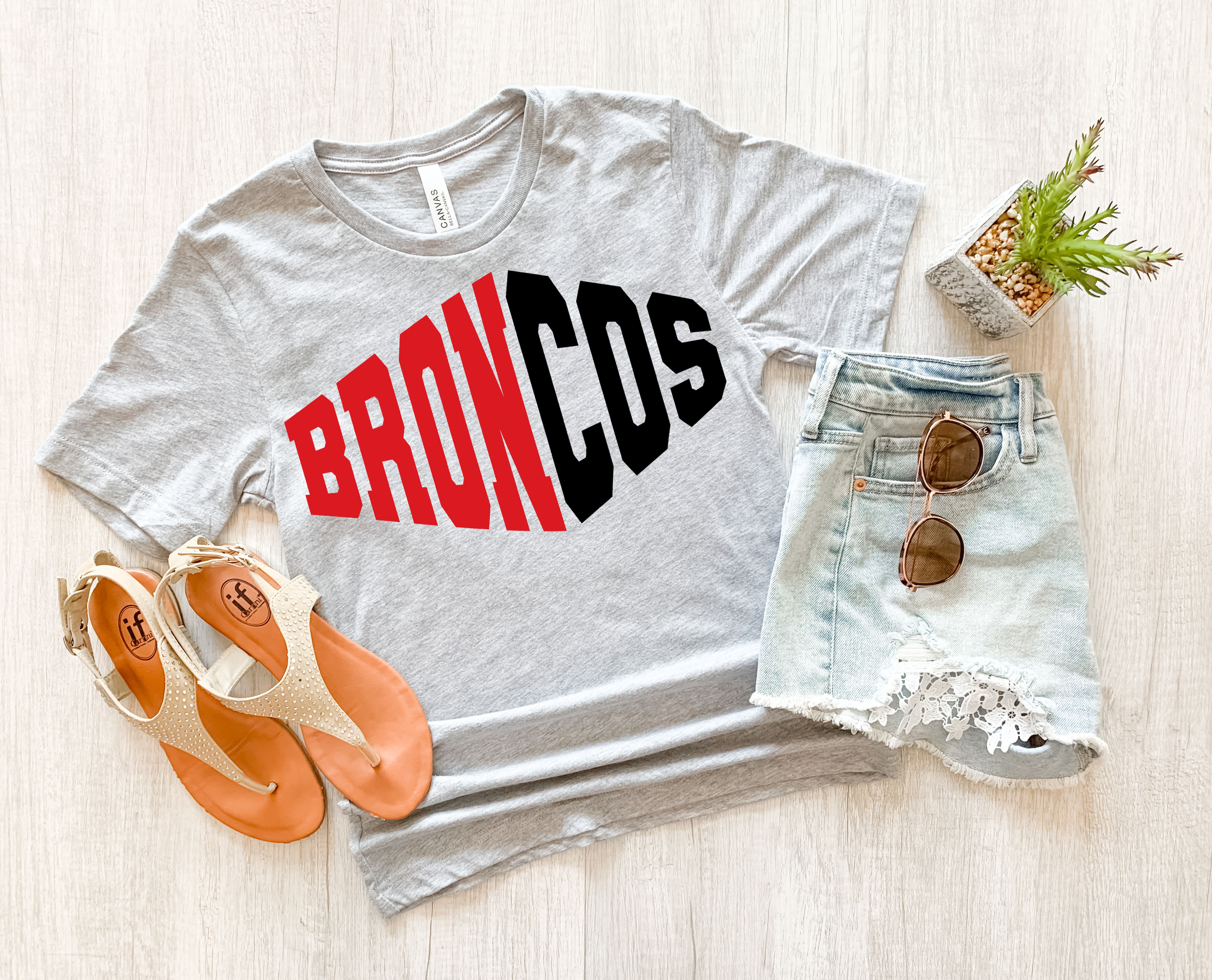 Broncos Warped Two Color Game Day DTF Print