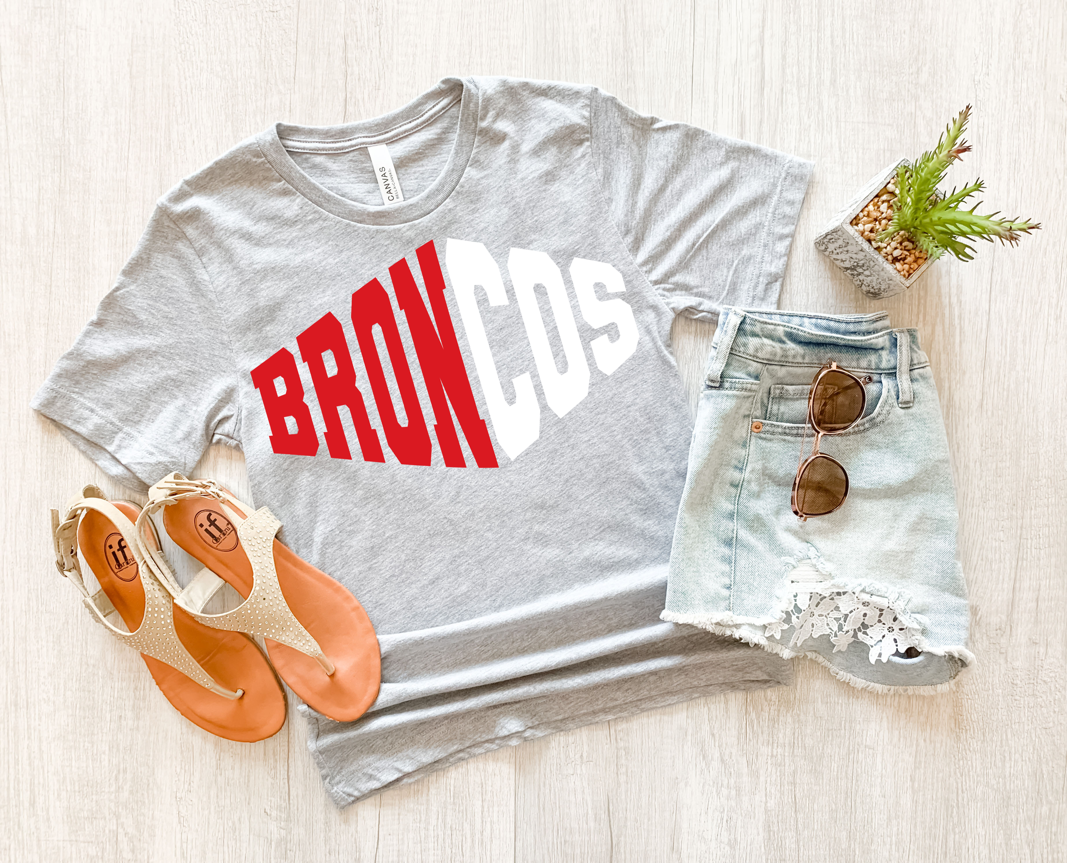 Broncos Warped Two Color Game Day DTF Print