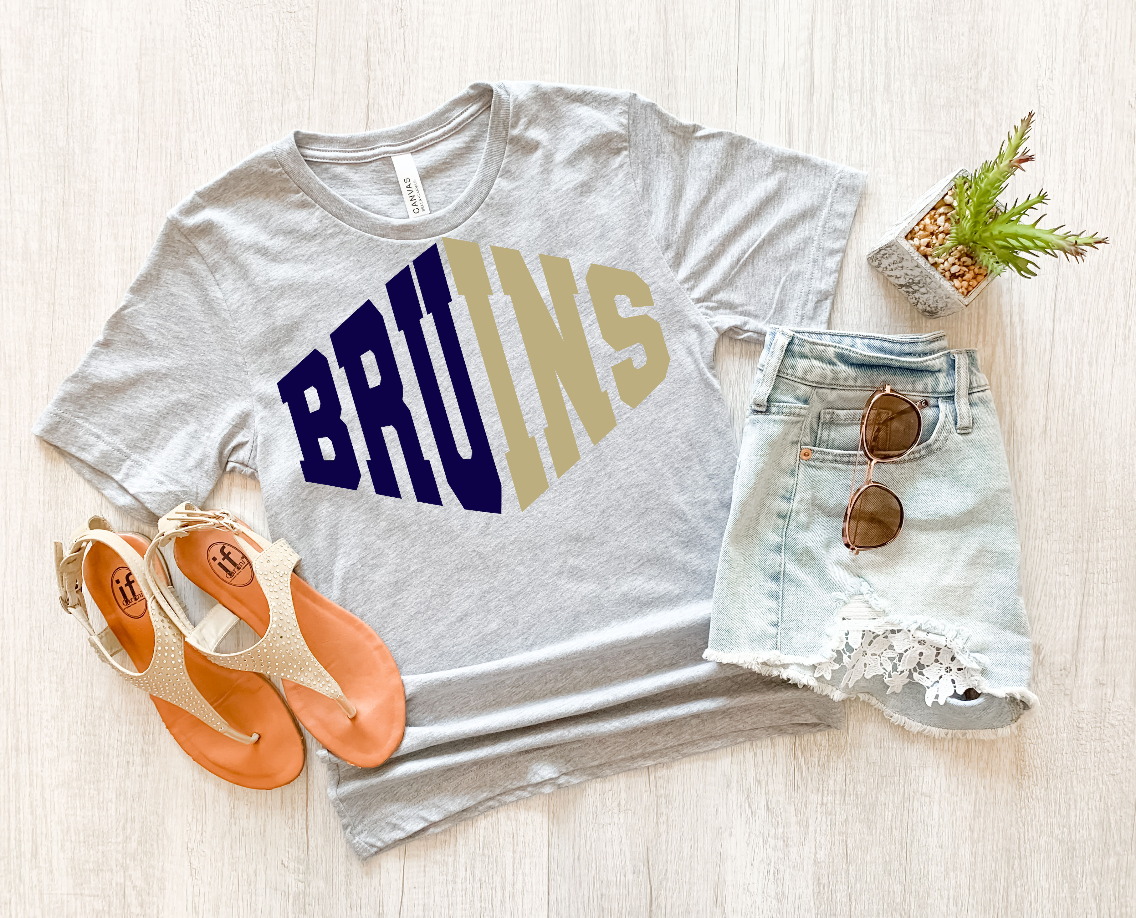 Bruins Warped Two Color Game Day DTF Print