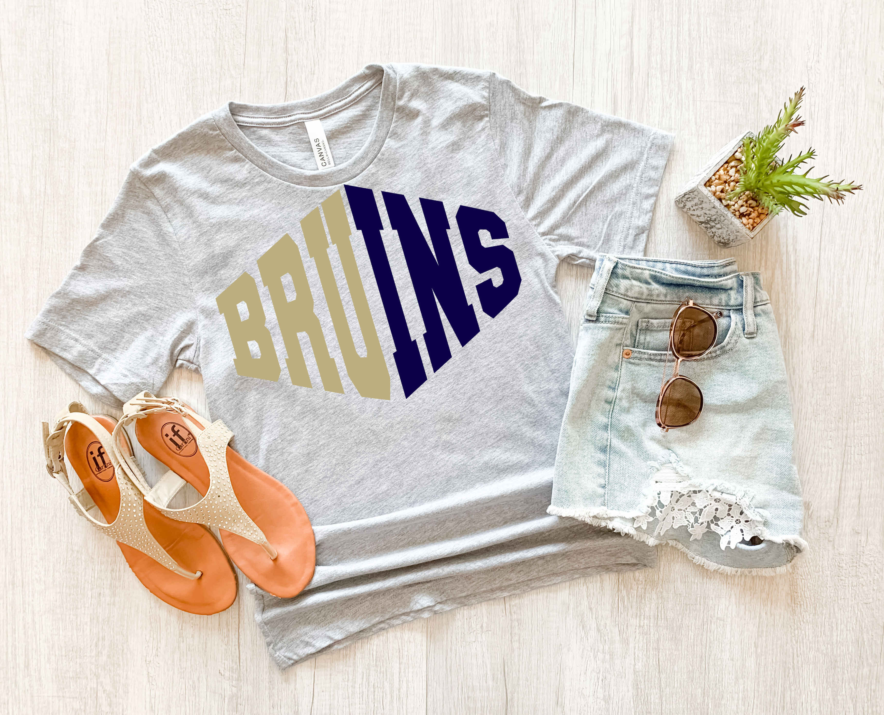 Bruins Warped Two Color Game Day DTF Print