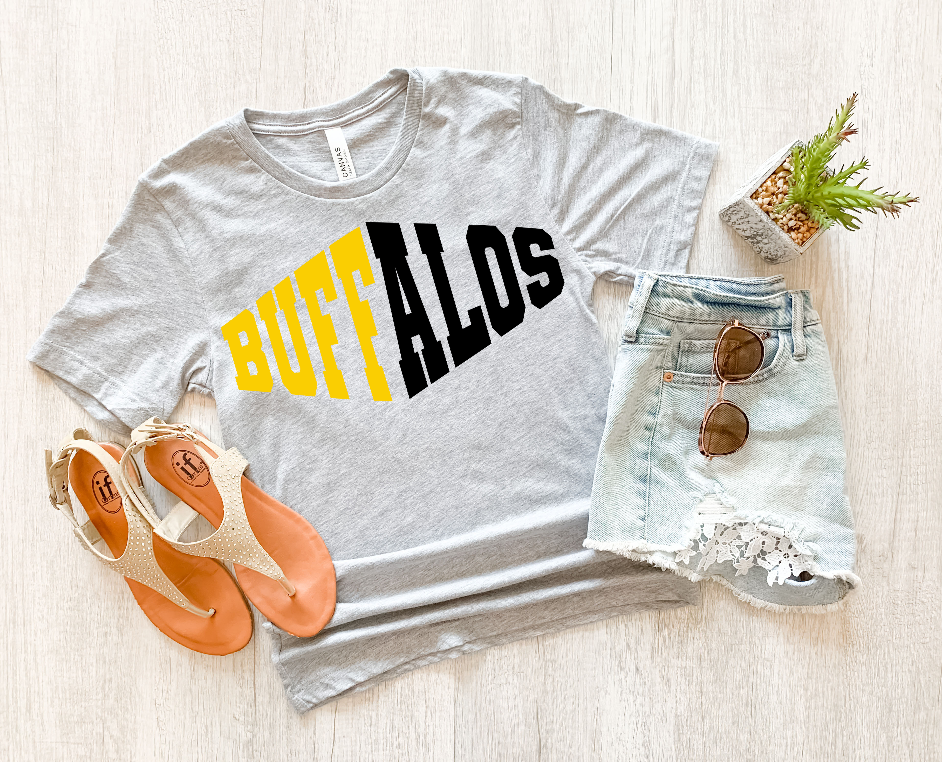 Buffalos Warped Two Color Game Day DTF Print