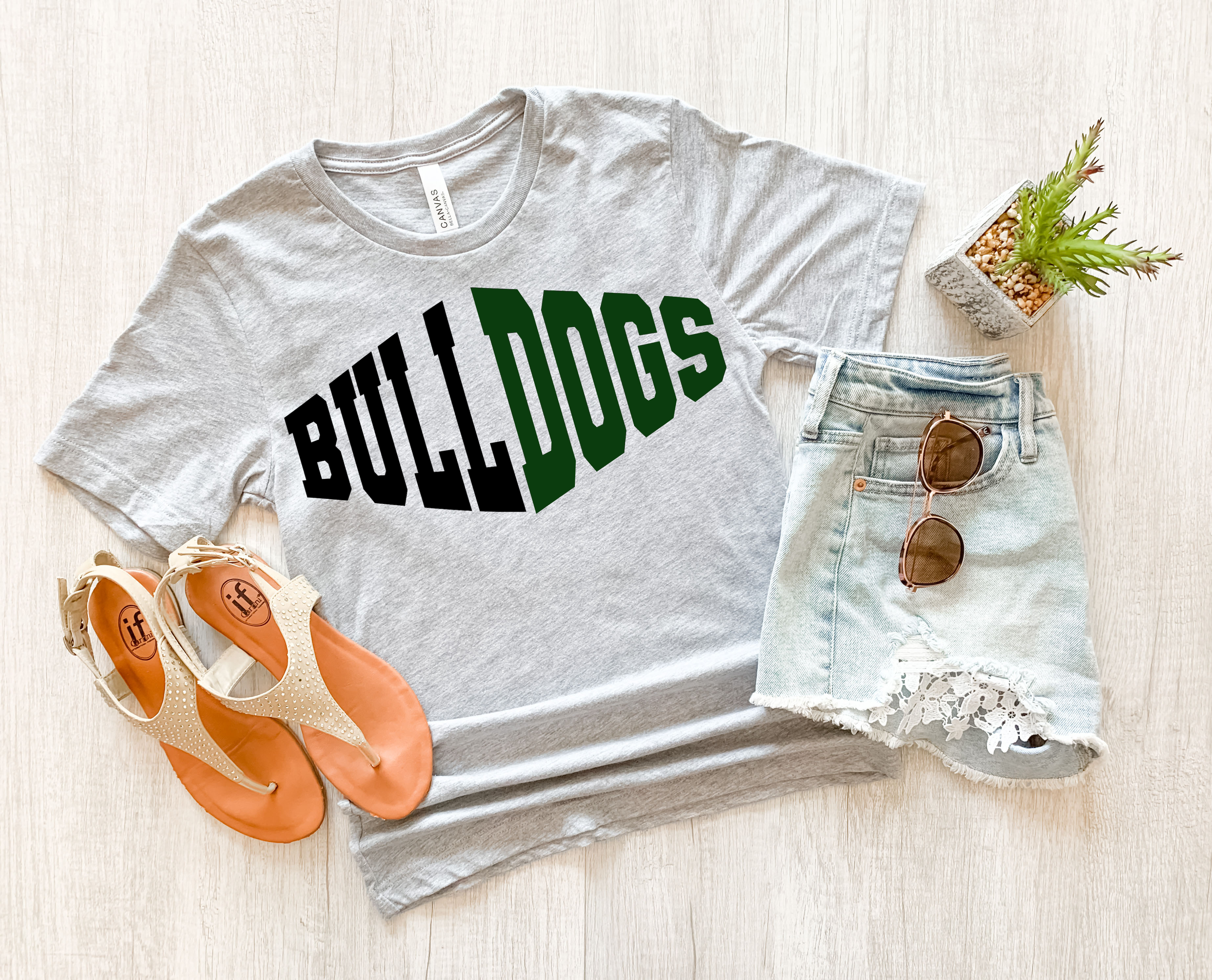 Bulldogs Warped Two Color Game Day DTF Print