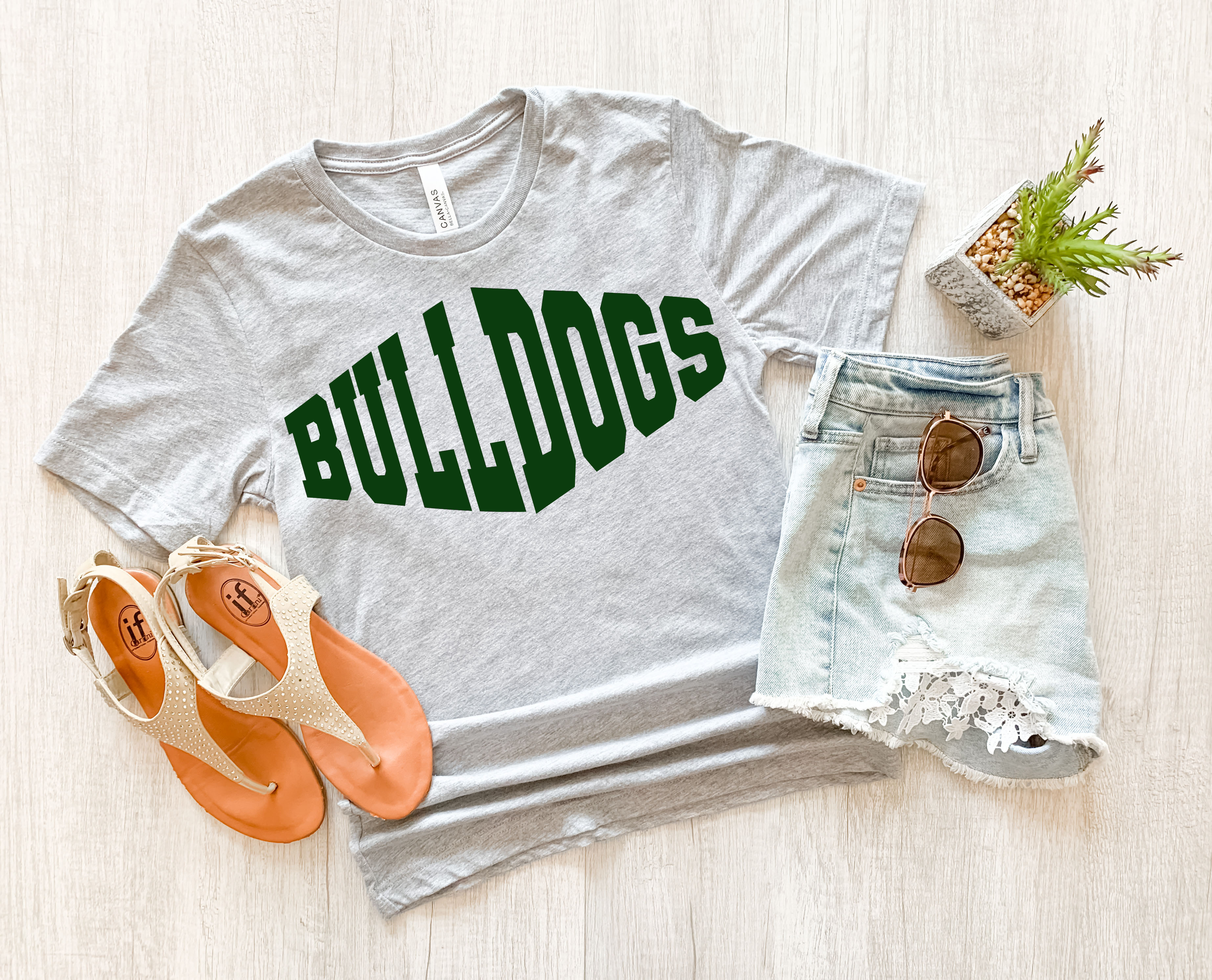 Bulldogs Warped Two Color Game Day DTF Print