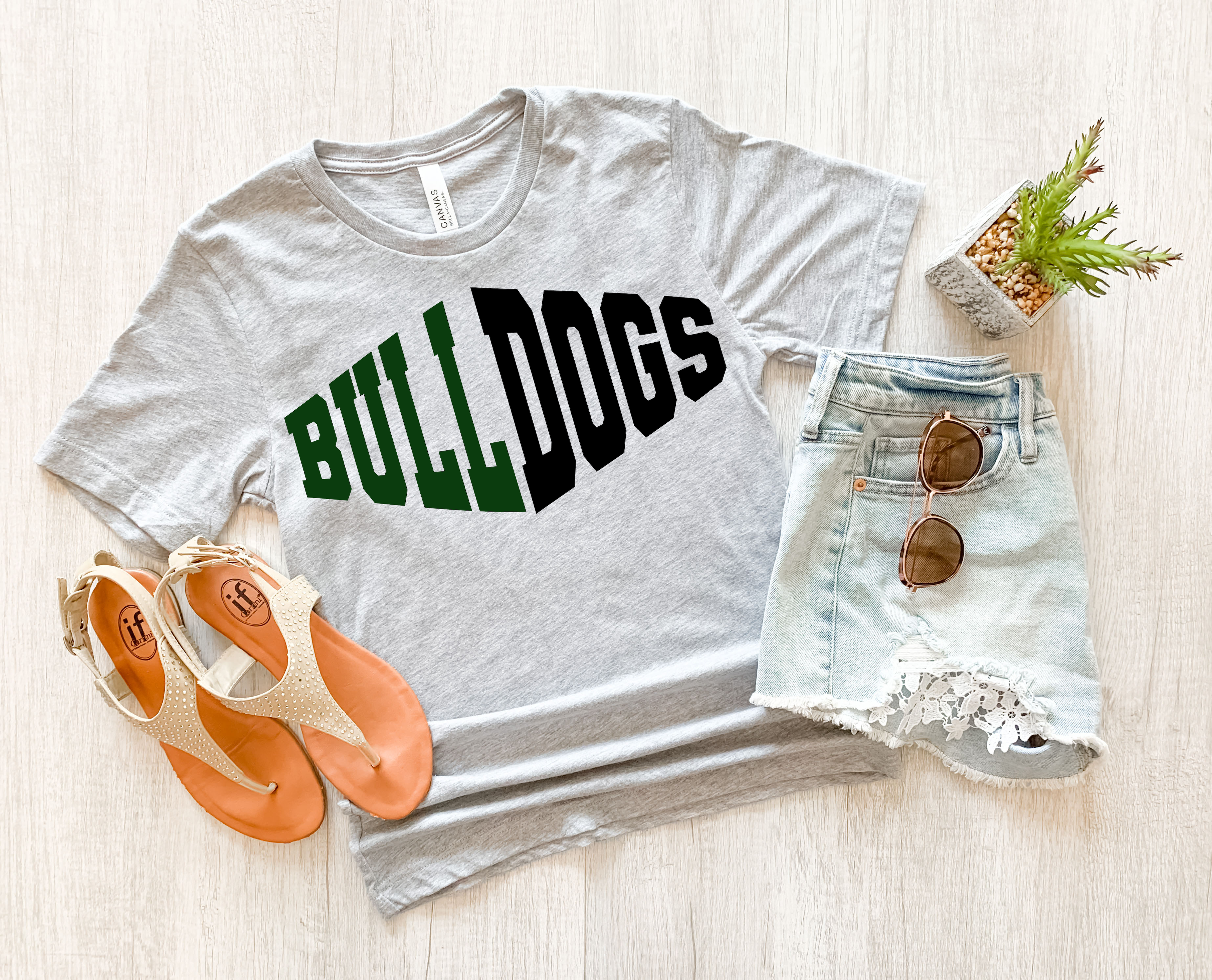 Bulldogs Warped Two Color Game Day DTF Print
