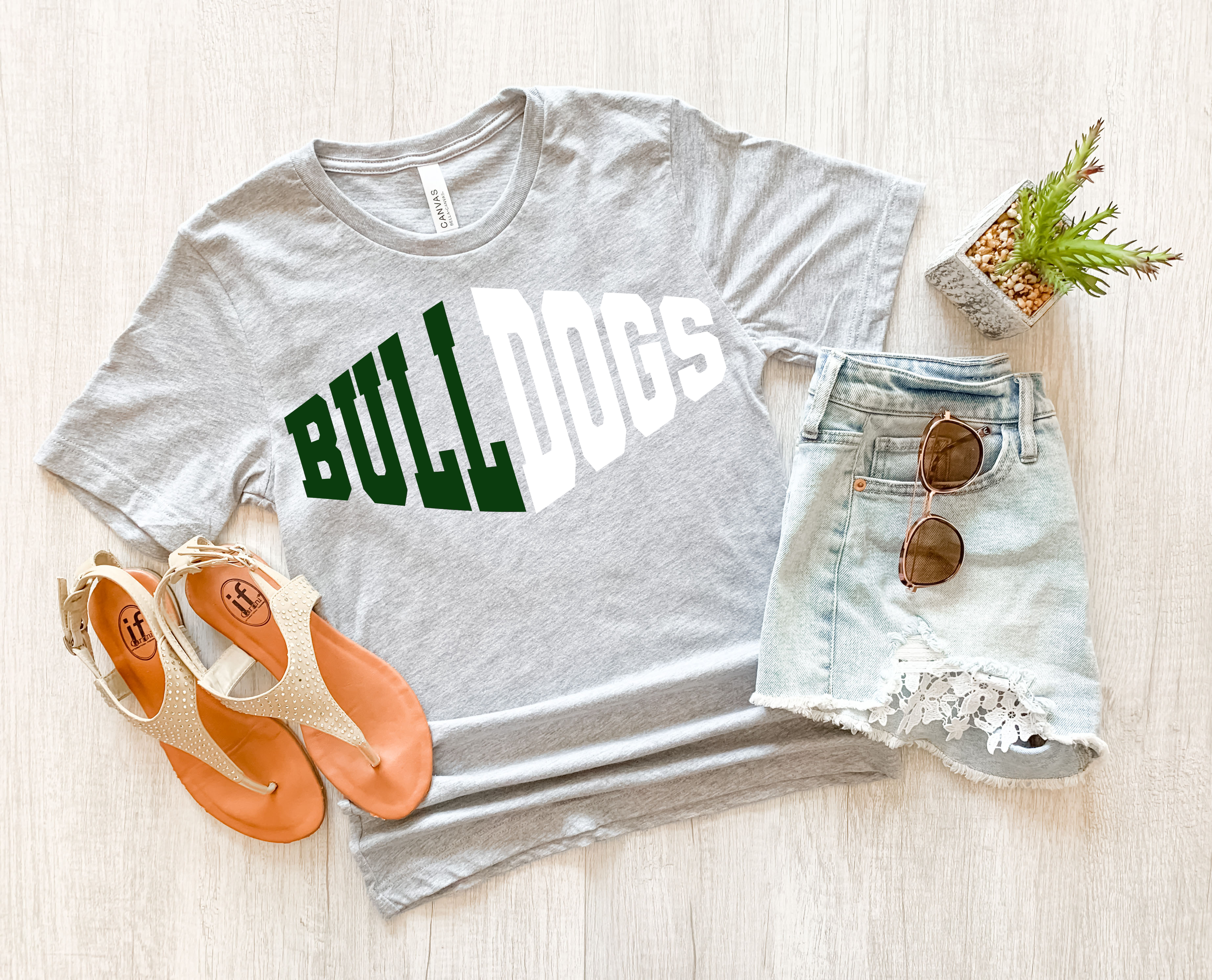 Bulldogs Warped Two Color Game Day DTF Print