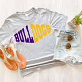 Bulldogs Warped Two Color Game Day DTF Print