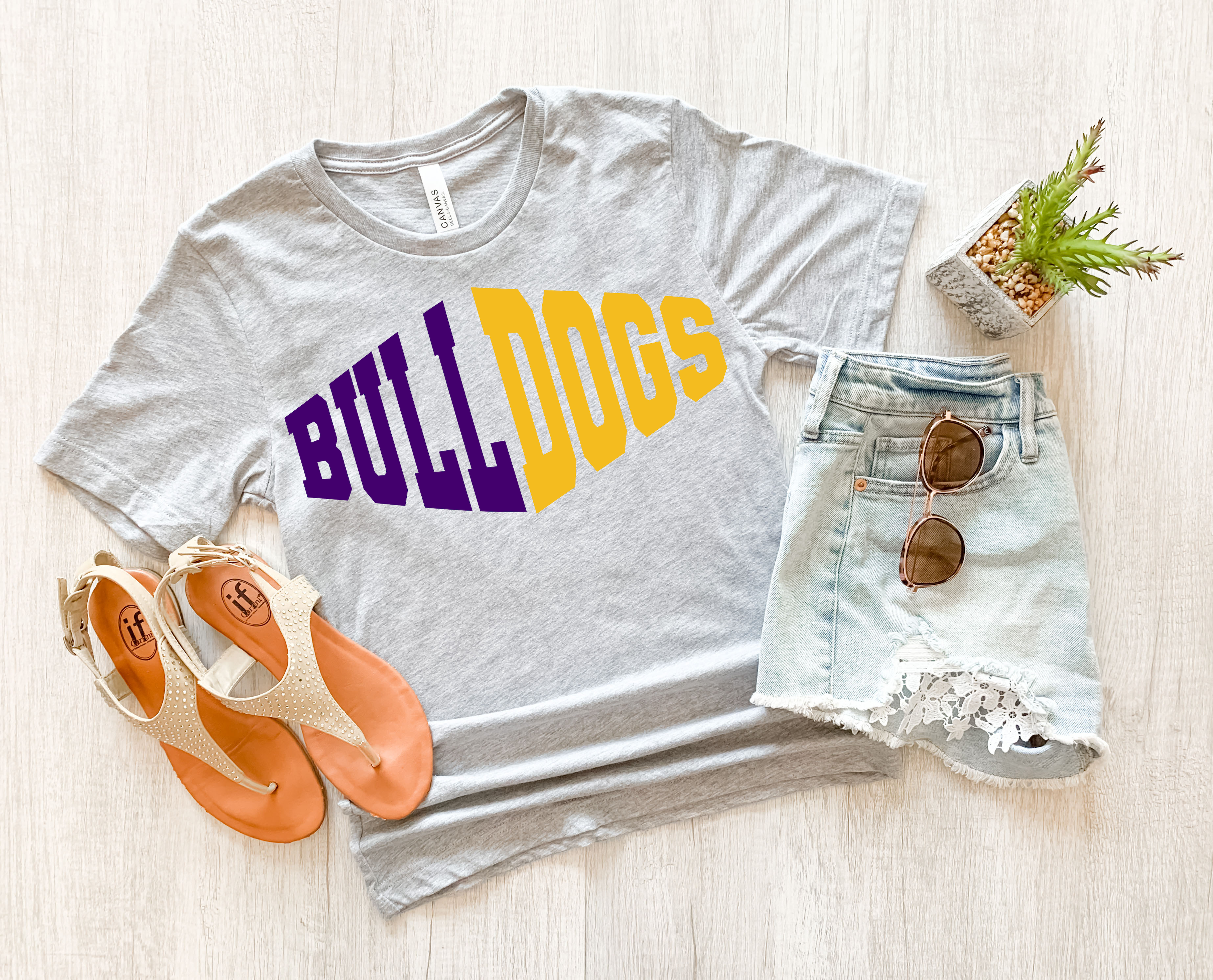 Bulldogs Warped Two Color Game Day DTF Print