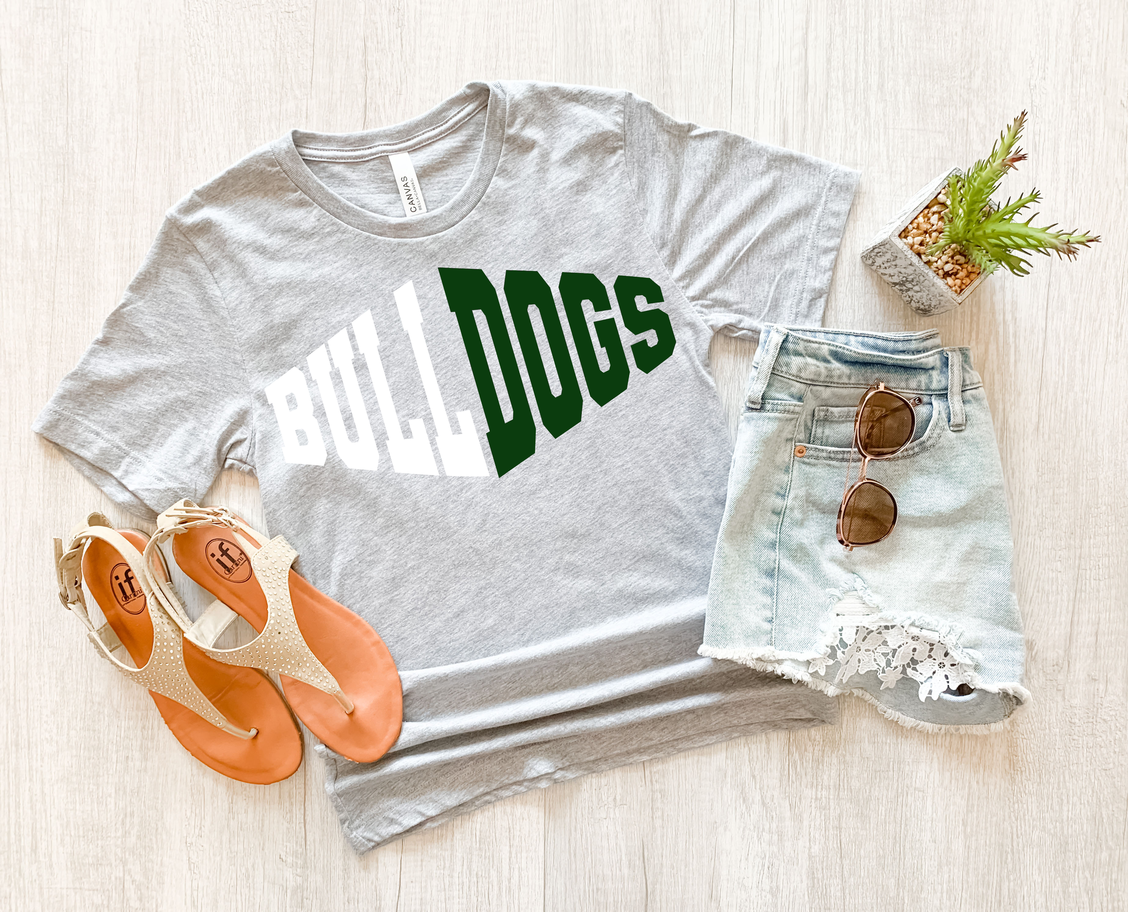 Bulldogs Warped Two Color Game Day DTF Print