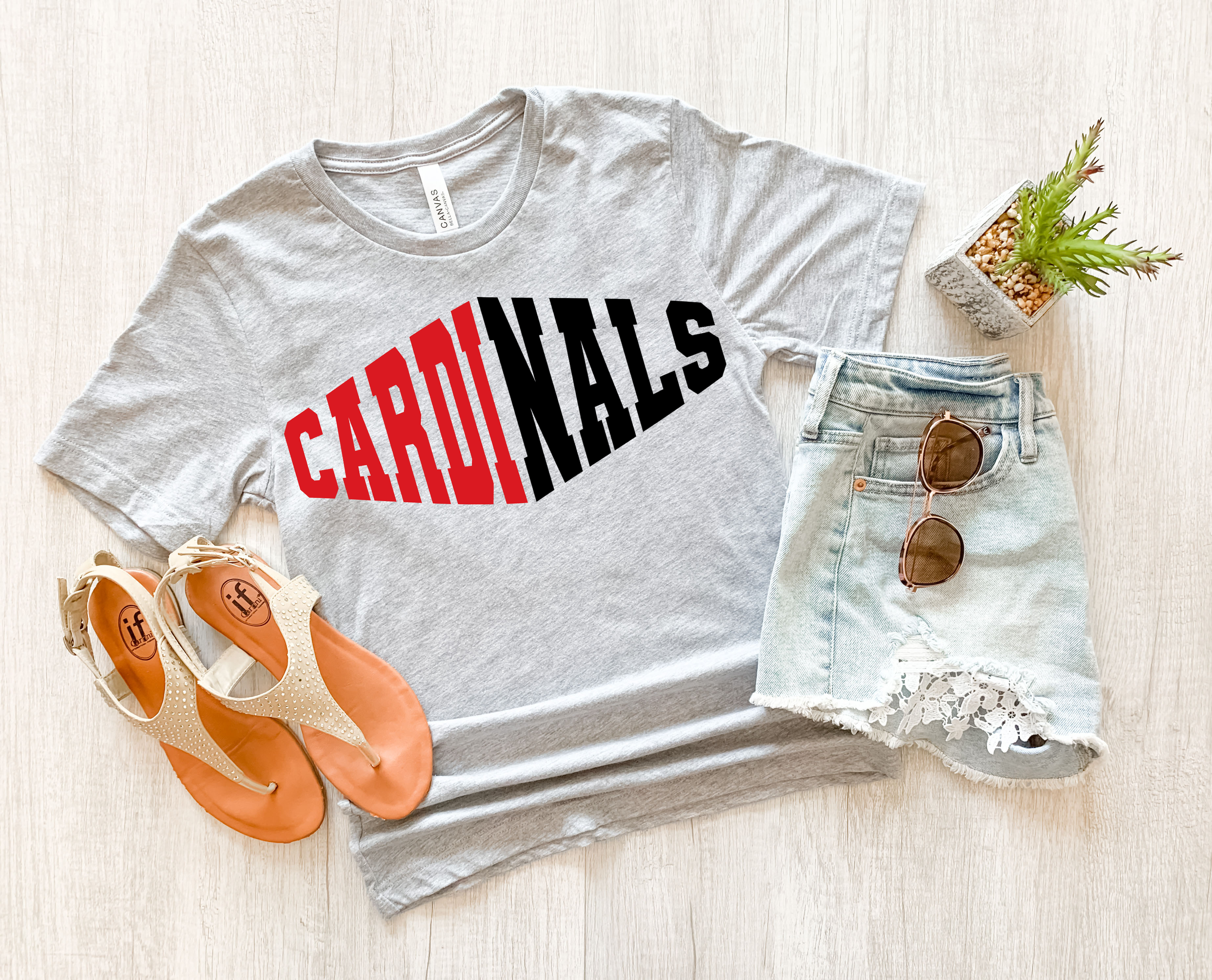 Cardinals Warped Two Color Game Day DTF Print