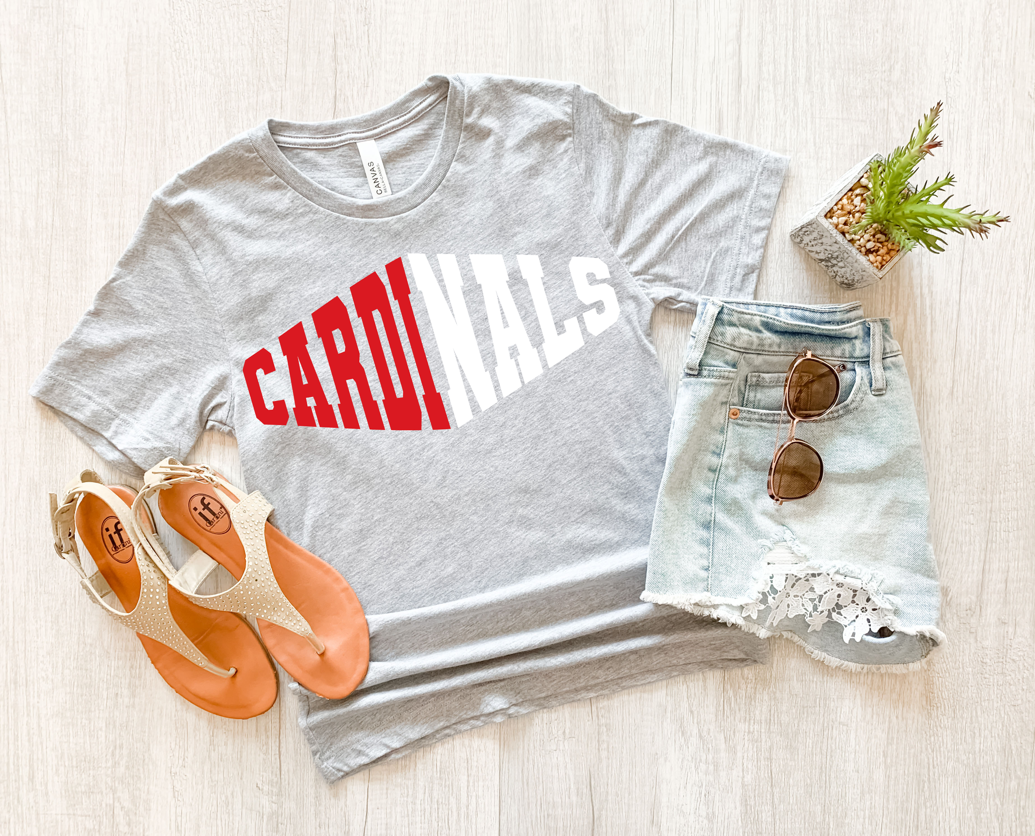Cardinals Warped Two Color Game Day DTF Print
