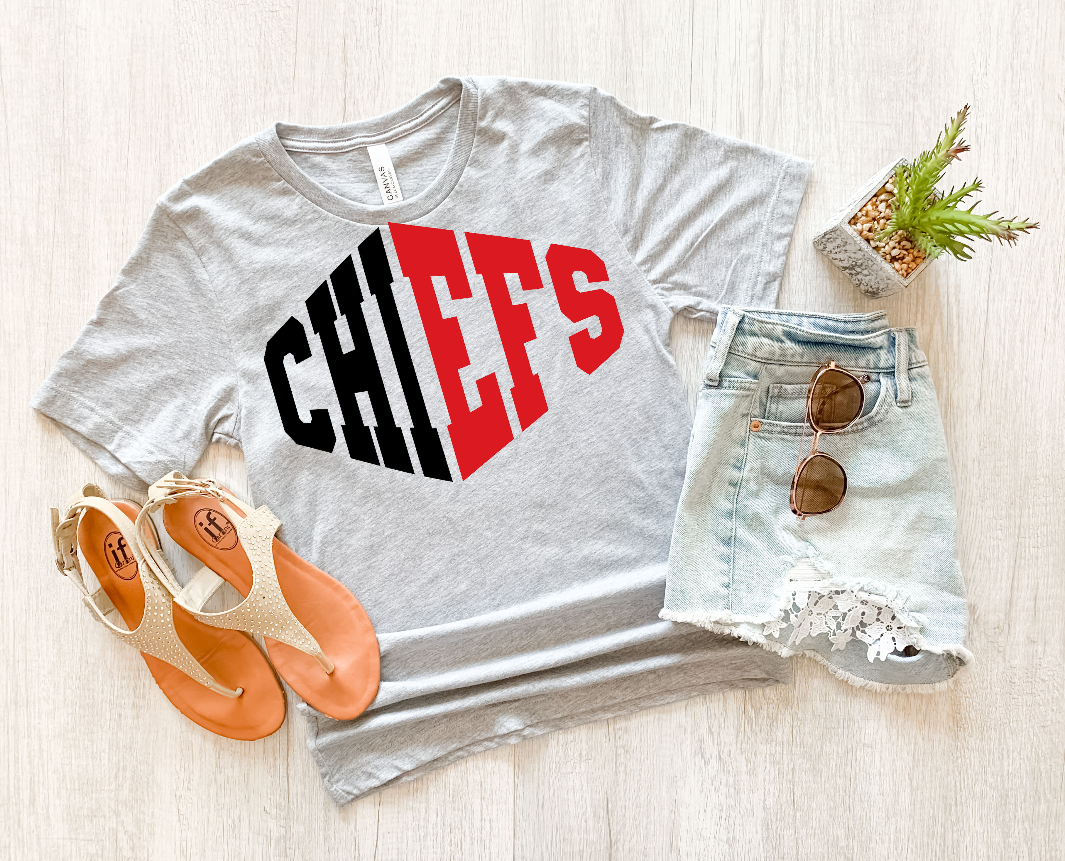 Chiefs Warped Two Color Game Day DTF Print